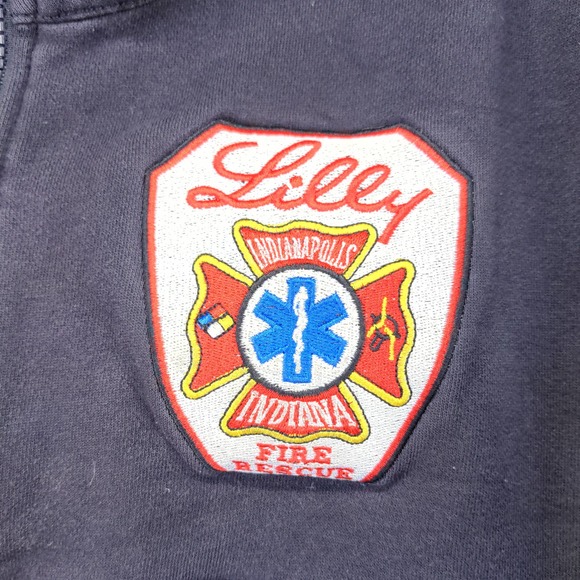 5.11 Tactical Mens 1/4 Zip Sweatshirt Black Size L Eli Lilly Fire Dept Logo - Picture 12 of 15